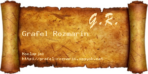 Grafel Rozmarin névjegykártya